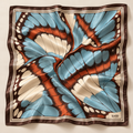 Pañoleta Mariposa en seda mango · 70 × 70 cm