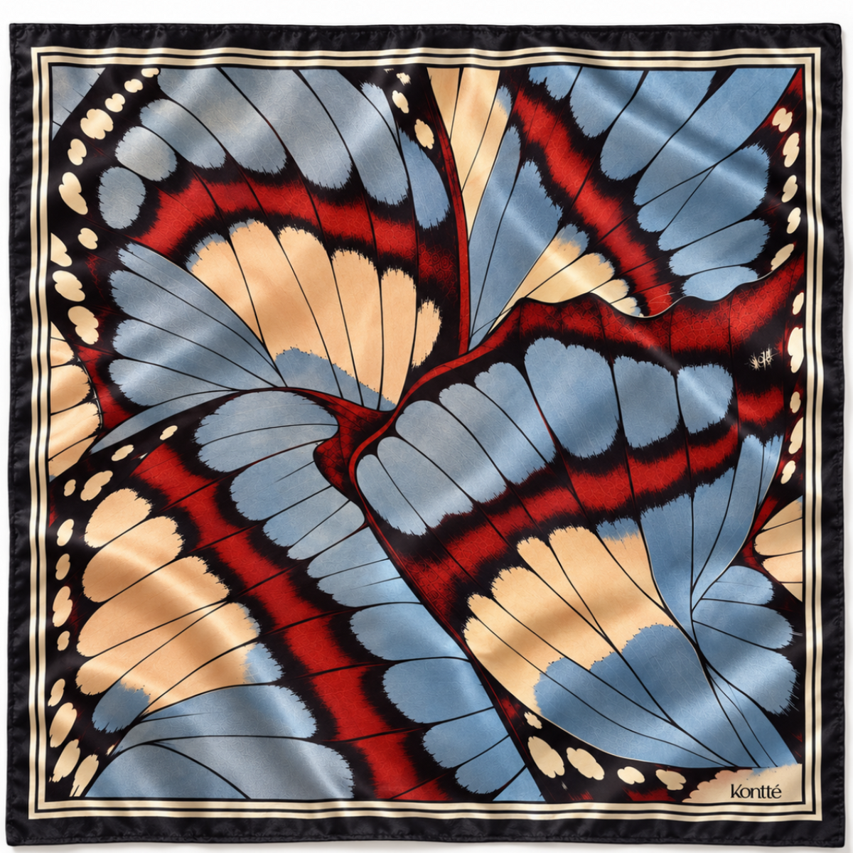 Pañoleta Mariposa en seda mango · 70 × 70 cm